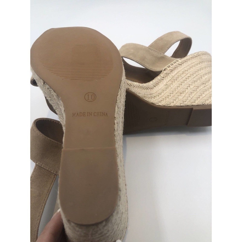Steve Madden URI Espadrille Wedge Sandal in Tan Suede Size 10 Women New Comfort - Picture 8 of 11